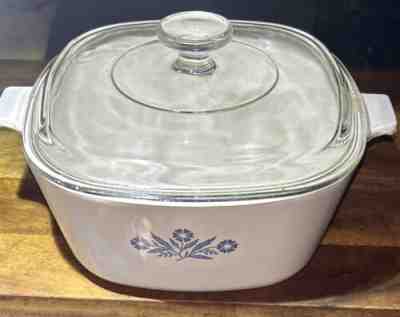 Corning ware Square Casserole Dish A-7 With Pyrex Lid A-9-C Vintage