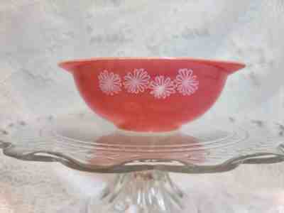 Vintage Pyrex JAJ PINK DAISY ð??¸HTF Sauce/Gravy Boat-Excellent condition