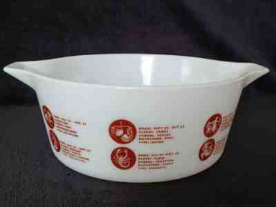 Vintage RARE PYREX NEMACOLIN Country Club 1963 ZODIAC 2 1/2 Qt Casserole 475-B