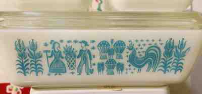 RARE Vintage Pyrex REVERSE Amish Butterprint Lady On Left!!! #503 Fridge dish