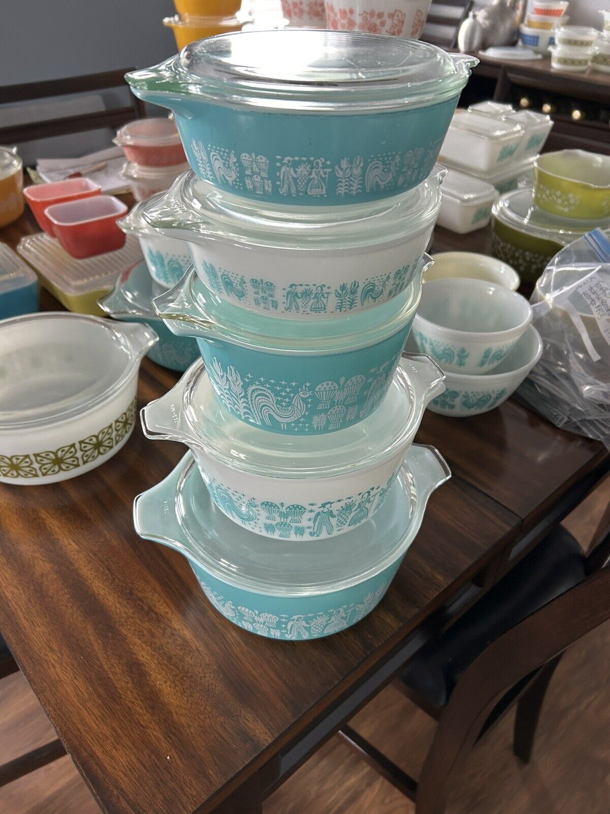 Vintage Pyrex  Butterprint Complete Set of 5 Casseroles 471-475 Price Reduced!