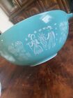 RARE Lady On The Left Pyrex Turquoise Amish Butterprint #444