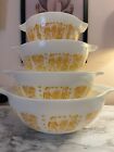 Vintage Pyrex Cinderella Bowl Butterprint Orange Pumpkin Complete Set of Four