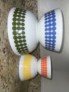 Vintage Rare Pyrex Polka Dot Nesting Mixing Bowls 401, 402, 403, 404