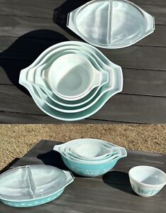 Vintage Pyrex Amish Butterprint Cinderella Nesting Mixing Bowls Set of 4 EXTRAS