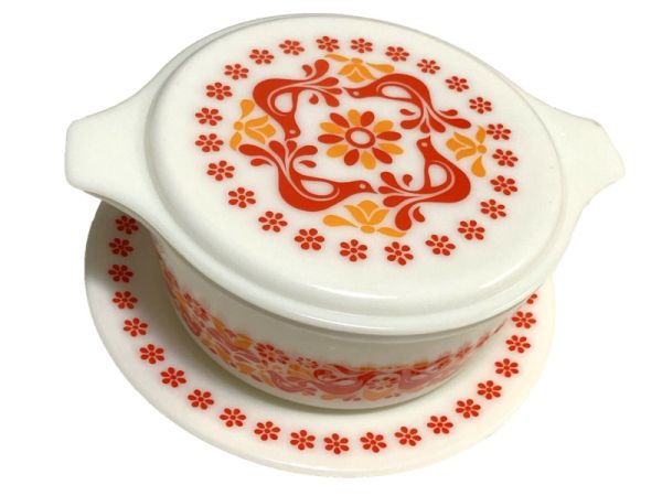 VTG RARE HTF Pyrex Penn Dutch Friendship Promo 475 Casserole Lid & Underplate