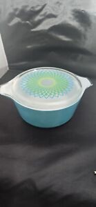 Pyrex 1960s SPIROGRAPH Promo 2.5 QT Round Casserole Dish  w/Glass Lid