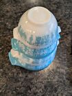 Vintage Pyrex Complete Set 4 Amish Butterprint Cinderella Mixing Bowls 441,-444