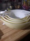 Vintage Pyrex Set 4 Cinderella Mixing Bowls w Handles Shenandoah 441 442 443 444