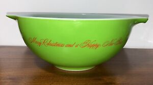 Vintage Pyrex Merry Christmas and Happy New Year Bowl, Rare Pyrex, #443 2 1/2 Qt