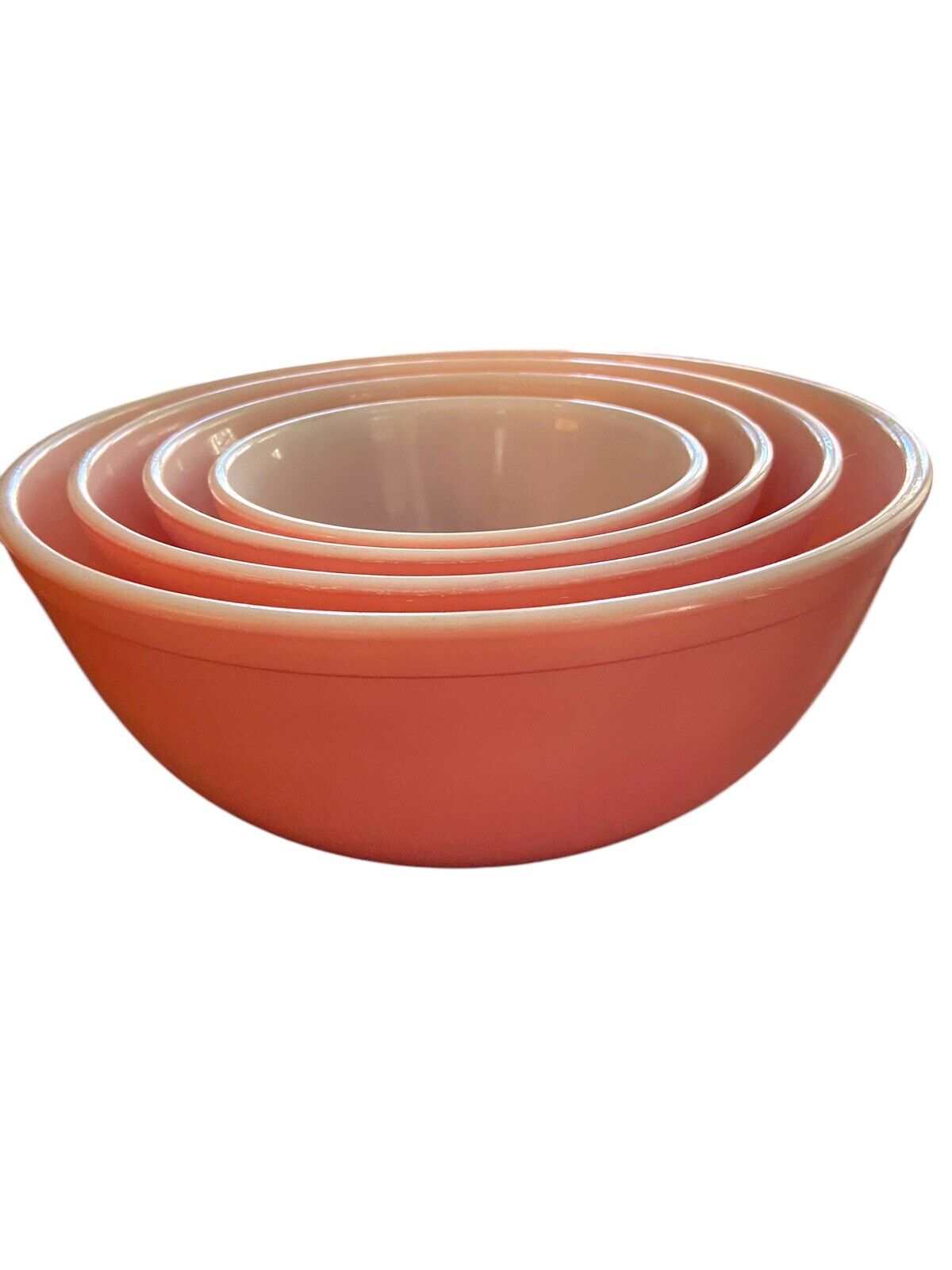 VTG Pink Pyrex Nesting Mixing Bowls Set of 4. Nice VTG Cond. No Chips or Cracks.