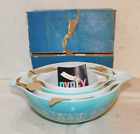 RARE old Pyrex Amish Butterprint Cinderella Mixing Bowl Set MINT UNUSED with Box