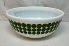 VTG PYREX #404 AVOCADO GREEN POLKA DOT MIXING BOWL 4 QT NESTING GLASS OVENWARE