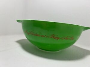 Pyrex Vintage Merry Christmas and Happy New Year Bowl, Rare Pyrex, #443 2 1/2 Qt