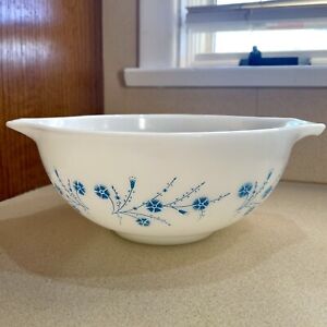 Rare Vintage Pyrex Blue Dianthus 443 Cinderella 2.5qt