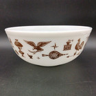 PYREX Early American 404 Mixing Bowl 4 Qt RARE Vintage Brown Great Paint EUC