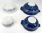 Pyrex Four Piece Blue & White Colonial Mist Cinderella Nesting Mixing Bowl Set