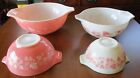 VINTAGE 1950's PYREX PINK CINDERELLA GOOSBERRY STACKING MIXING BOWL SET