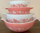 Pyrex PINK Gooseberry Cinderella Bowls Complete Set of 4