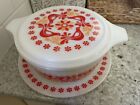 Rare HTF Pyrex Penn Dutch Friendship Promo 475 Casserole With Lid & Underplate