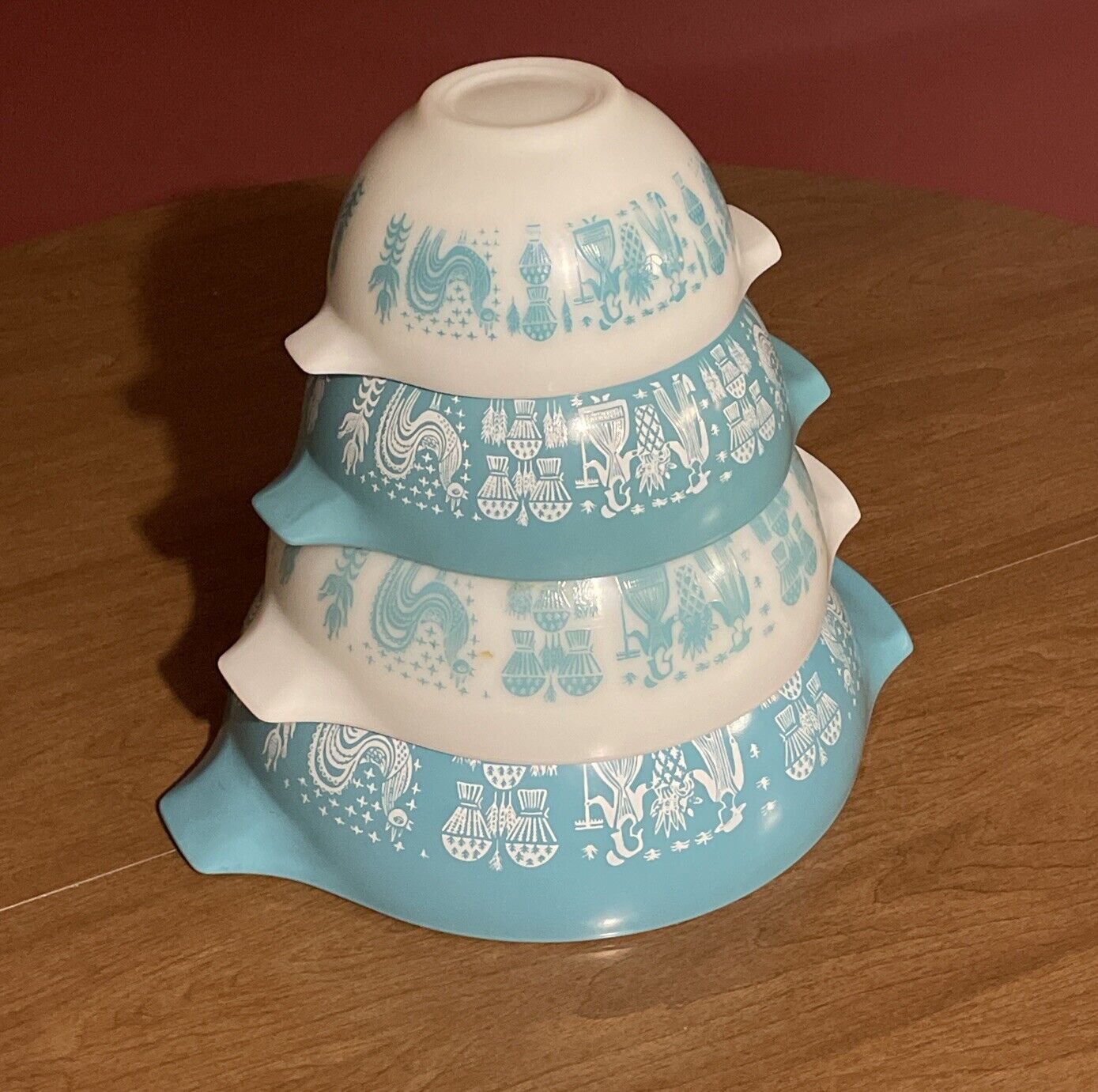 Vintage Pyrex Amish Butterprint Cinderella Mixing Bowl Set MINT UNUSED CONDITION