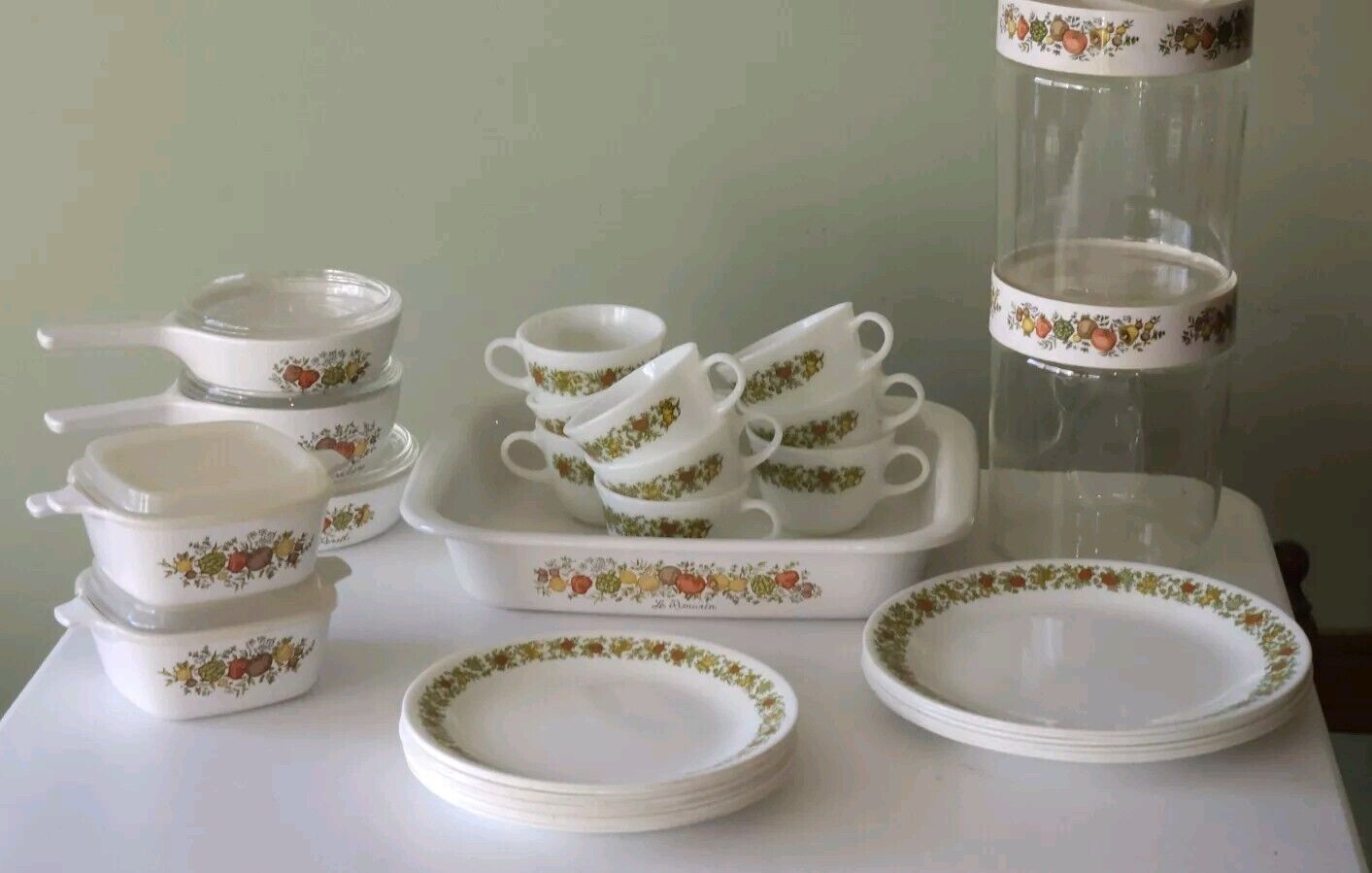 Vintage Spice Of Life Set Corning Ware 39 Pieces Large Lot Corelle Pyrex Dishes