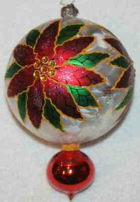 Vintage Christopher Radko Poinsettia Elegance 1996 Ornament boxed selling Estate Ball