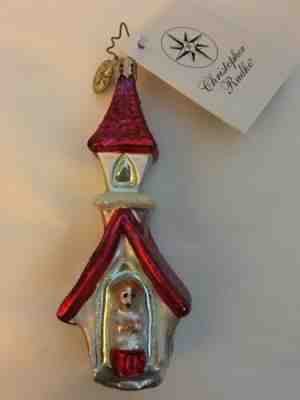 Christopher Radko CHAPEL CAROL Blown Glass Ornament Religious Church Little Gem