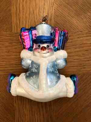 Retired Christopher Radko Chubby shops Cheer Glass Snowman Ornament