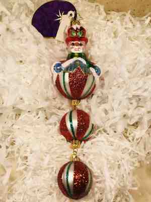 Radko Cool Mints 1016676 Snowman Dangling Peppermints Ornament NWT Retired 2013