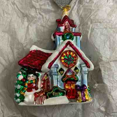 Christopher Radko retired glass ornament 2011 Dickens Village Chapel church