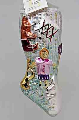 NWT Christopher Radko Glass Christmas Ornament 1994 STOCKING FULL LARGE 7" Tall