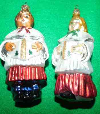 Christopher Radko Boy & Girl Choir Members Ornaments EUC! 