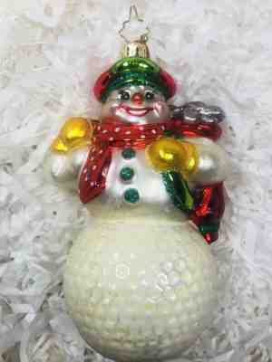 Radko Chip Chap 1014605 NWM Snowman On Golf Ball W/ Clubs Ornament Christmas