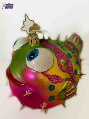 Boule De Noël Ancienne Poisson Christopher Radko - Décorations Vintage