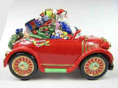 1999 Christopher Radko Centerpiece Collection Santa Car Jolly Jalopy Cookie Jar