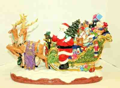 CHRISTOPHER RADKO CHRISTMAS "SLEIGH FULL OF JOY" COOKIE JAR 17" X 11" RARE