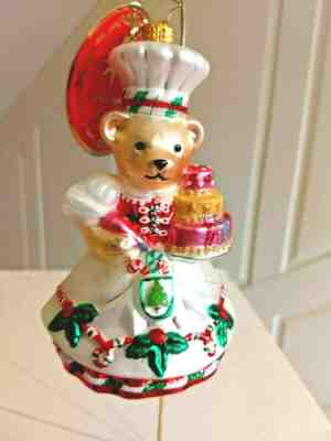 Radko MUFFY Christmas Cake Bake Glass Ornament 2024