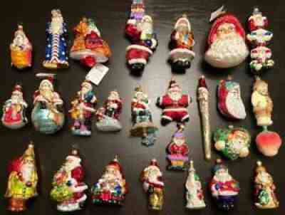 HUGE LOT! 100% RADKO ALL SANTA CLAUS Christmas Tree Ornaments MUST SEE!