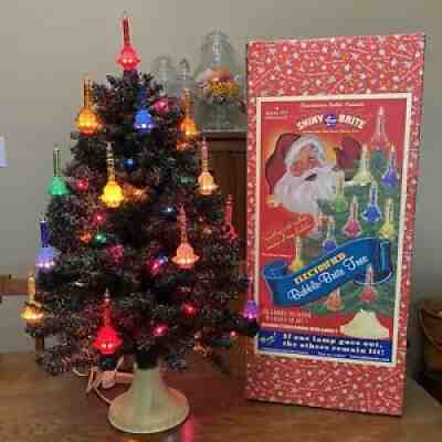 Christopher Radko Shiny Brite Electrified Bubble Light Brite Tree Original Box