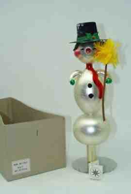 VINTAGE 1995 RADKO HTF WHIMSICAL ITALIAN ICE SNOWMAN FINIAL OR TREE TOPPER**WOW!