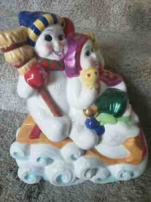 Chistopher Radko Home for the Holidays Sleigh Cookie Jar Christmas Excellent