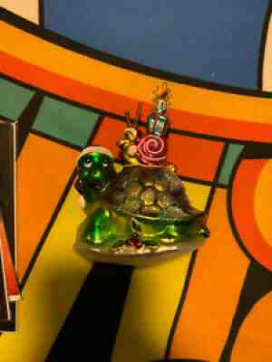 Christopher Radko Turtle Express Christmas Ornament Snail