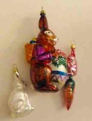 Christopher Radko EASTER BUNNY GROUP/Roy Rabbit/Bunny Hop/White Rabbit