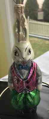Christopher Radko Easter Ornament Boy Bunny in Vest VGC in Box