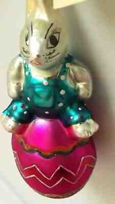 Christopher Radko Easter Bunny Rabbit Ornament "EGG ROLL TRIPLETS" NWT