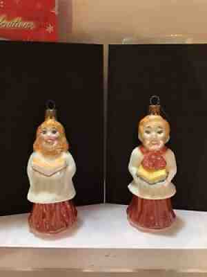 Christopher Radko Ornament 2 Holiday Celebrations Choir Singers Christmas Bells