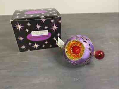 Christopher Radko Ice Ball Beauty Purple Christmas Ornament With Box And Tag