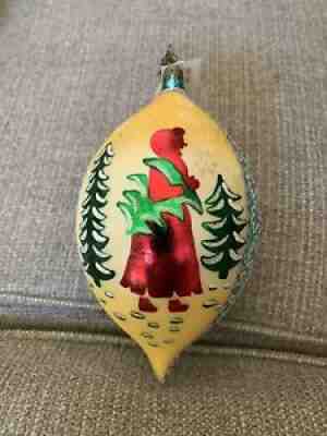 Christopher Radko LUCY'S FAVORITE RETURNS Yellow Teardrop Christmas Ornament