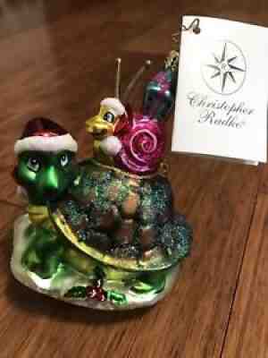 Retired Christopher Radko Turtle Express Christmas Ornament Little Gems 1010616